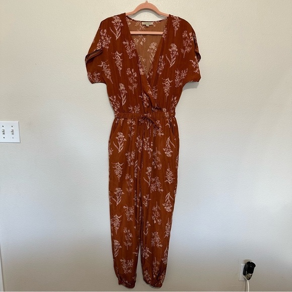 Polagram Pants - Polagram Rust Floral Jumpsuit